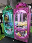 Różowa zabawkowa maszyna do żurawi z metalowym / hartowanym szkłem