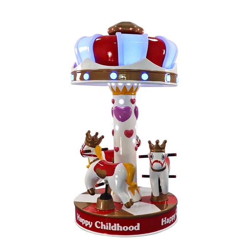 3 Gracze Karuzela Dzieci Arcade Machine Szczęśliwe Dzieciństwo Mini Carousel Horse